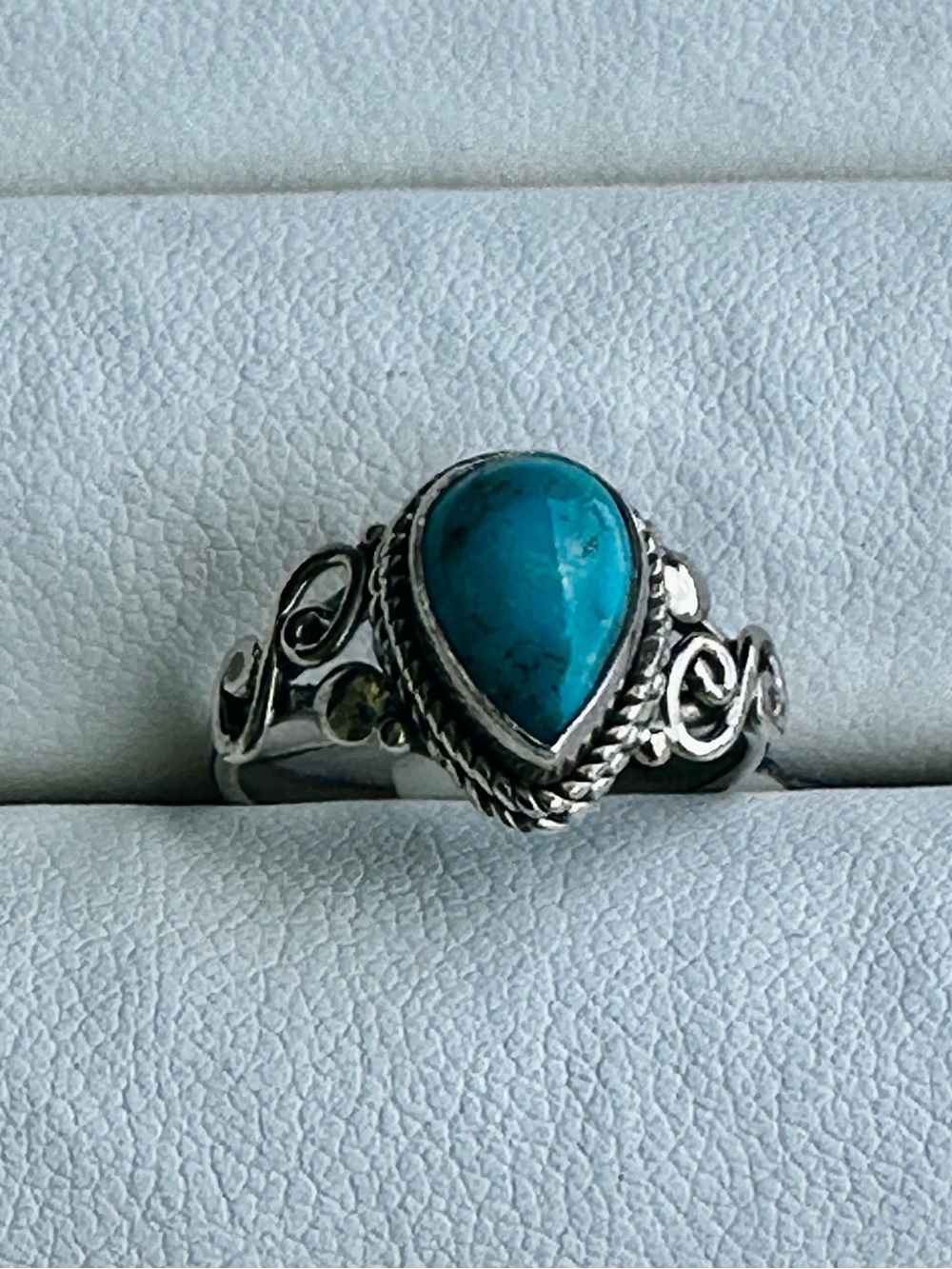 Dainty Kingman Turquoise Sterling Silver Ring